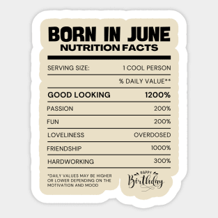 Born in june Sticker